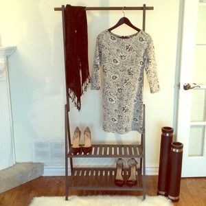 2D Floral 3/4 Sleeve Dress